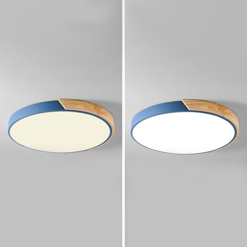 Plafonnier LED Macaron en acrylique, plafonnier circulaire en fer de Style nordique moderne pour salon