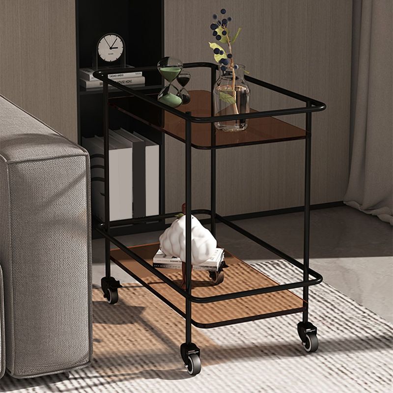 23.62" Tall 4 Legs Side Table Modernistic Metal Side End Snack Table
