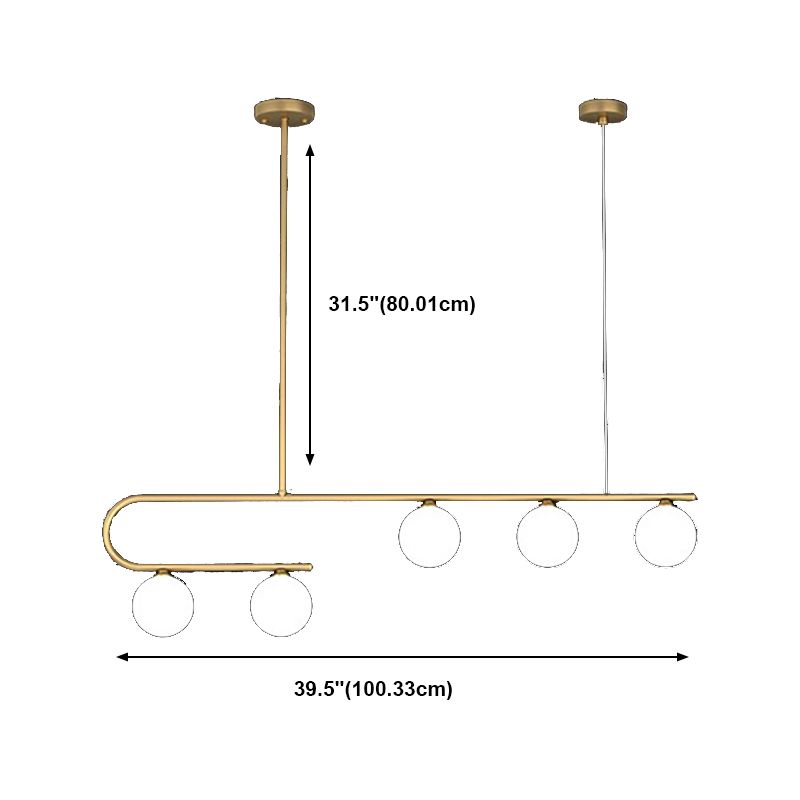 Glass Ball Shape Island Chandelier Light Modern Style Chandelier Lighting Fixture