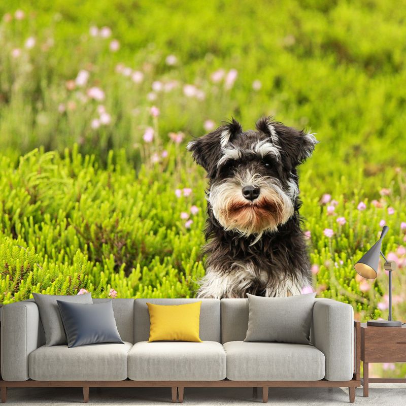 Contemporary Schnauzer Wall Decor Living Room Wall Covering Mural for Decoration