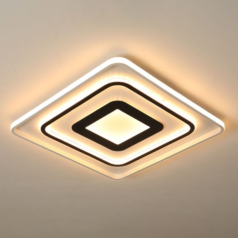Plafonnier LED en métal de Style nordique, lampe encastrée en noir et blanc pour chambre à coucher