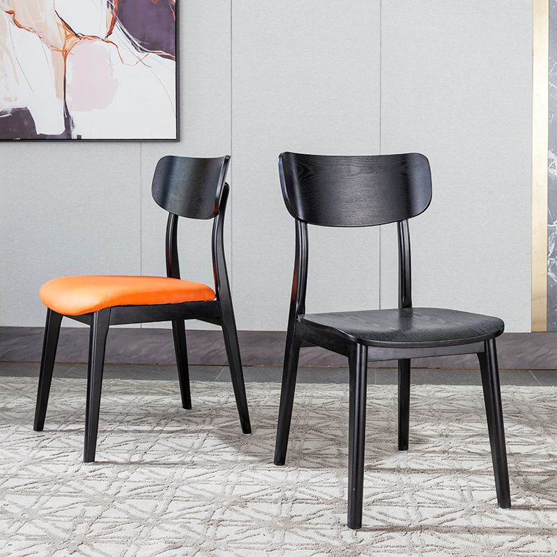 Wood Industrial Style Dining Chair Indoor-Outdoor Open Back Dining Side Chair