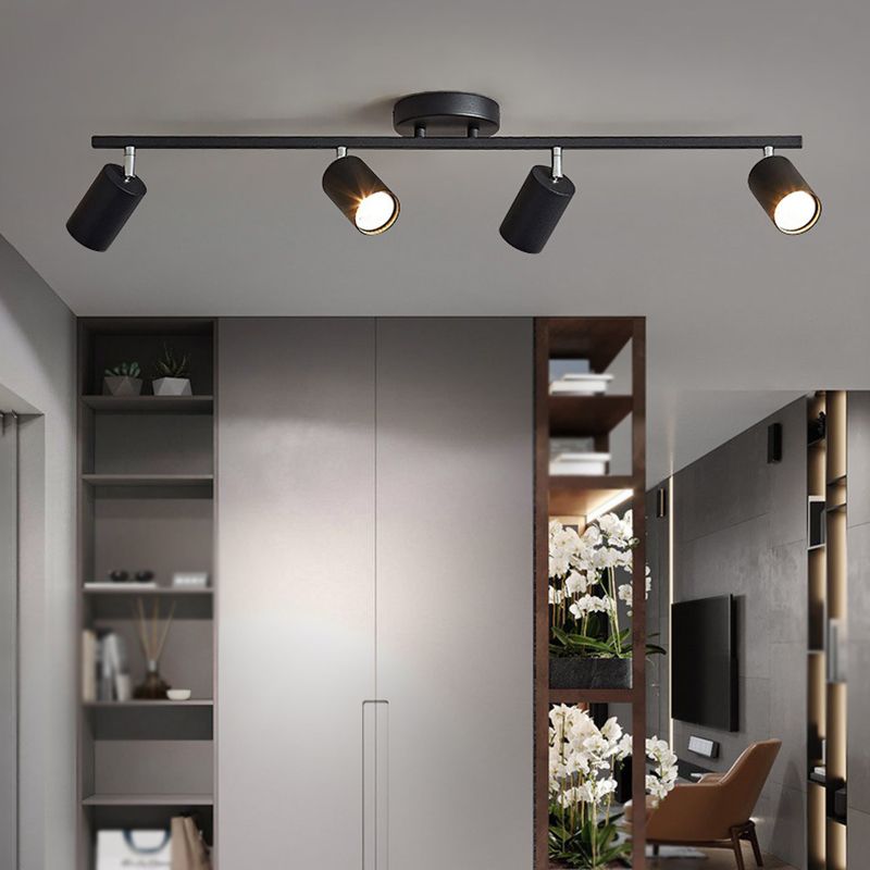 Contemporary Ceiling Light Multi - Light Ceiling Semi Flush in Black / White