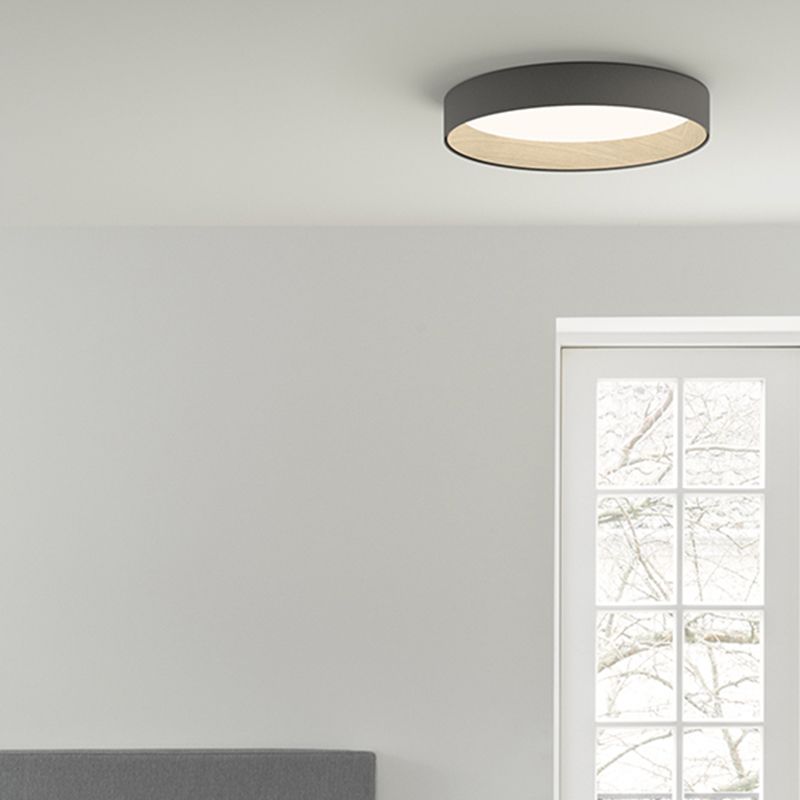 Minimalism Aluminum LED Ceiling Mounted Light Cylinder 1-Light Flush Light for Living Room