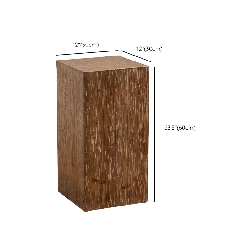 Country Square / Hexagon Side Table Natural Solid Wood End Table