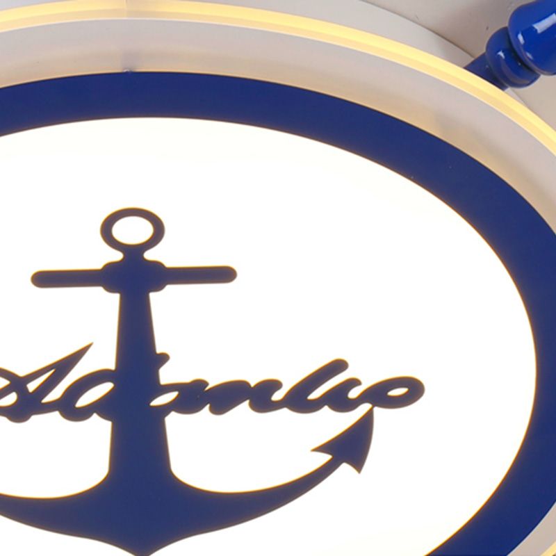 Mediterranean Style Ceiling Light Fixture Children's Room Bedroom Multi-colored Cute Kindergarten Cartoon Rudder Lamps