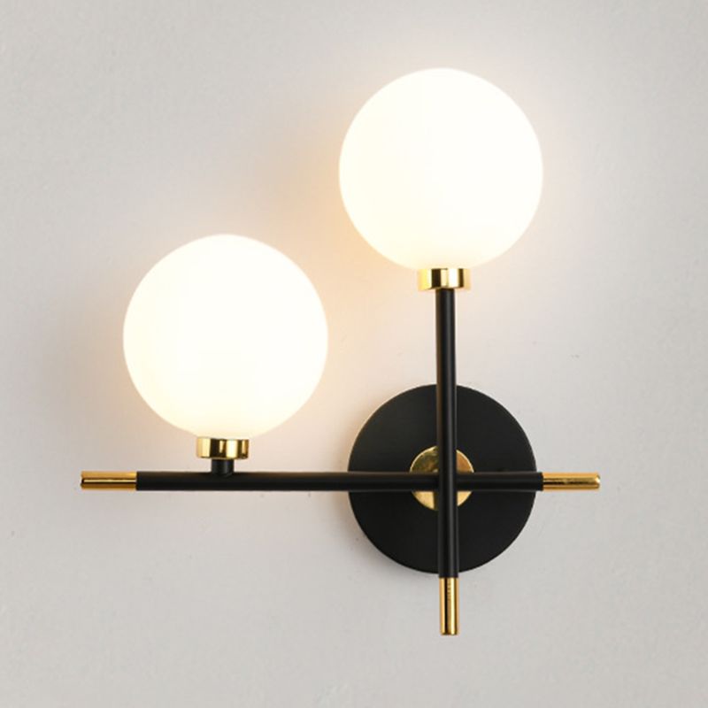 Wohnzimmer Glas Metall Wandleuchte zeitgenössische 2 Kopfwand montierte Leuchte