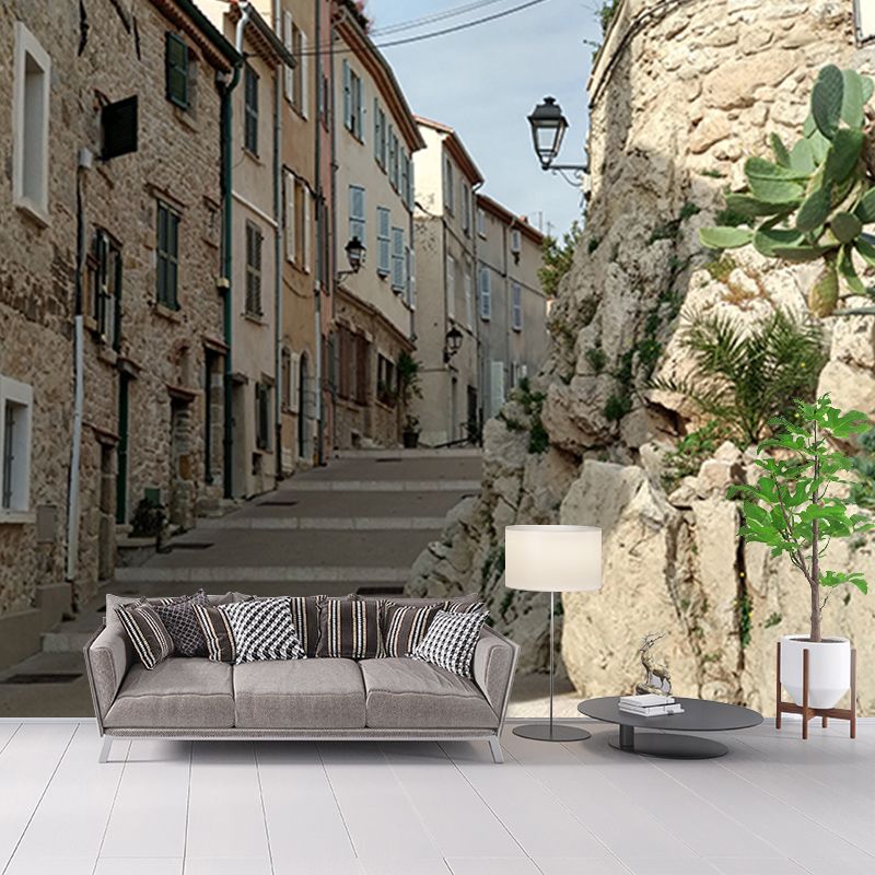 Photography Wall Mural Wallpaper Town Scenery Sitting Room Wall Mural