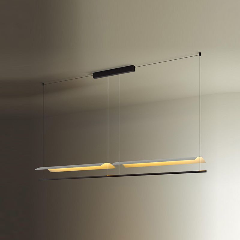 Retrase Black Island Light Modern Metal Led Island Colgante para sala de estar