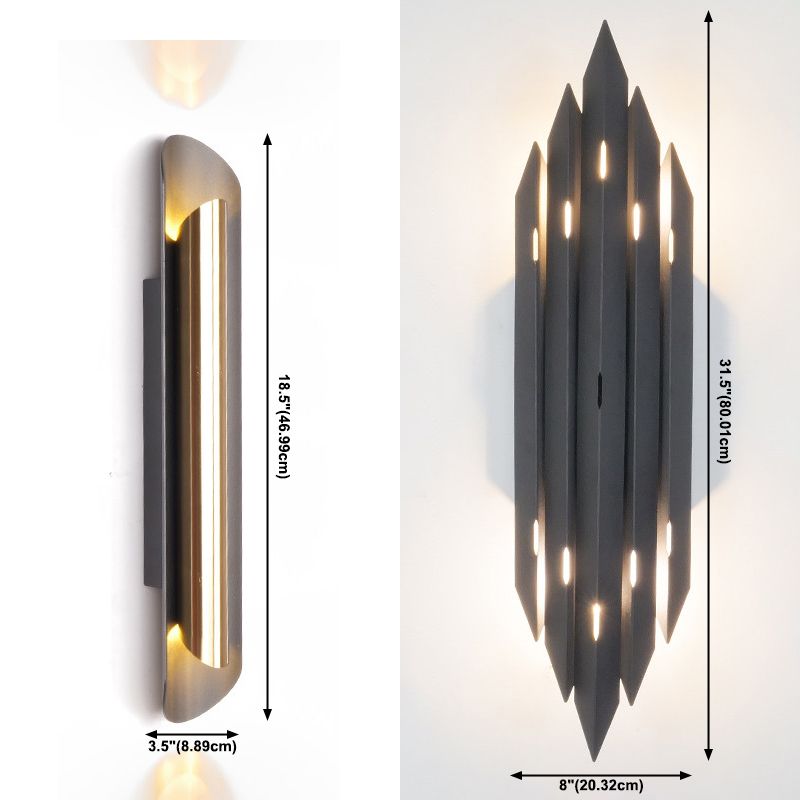 Stile moderno Black Metal Flush Mount Wall Sconce Sconce Geometrica Accensione murale per soggiorno per soggiorno