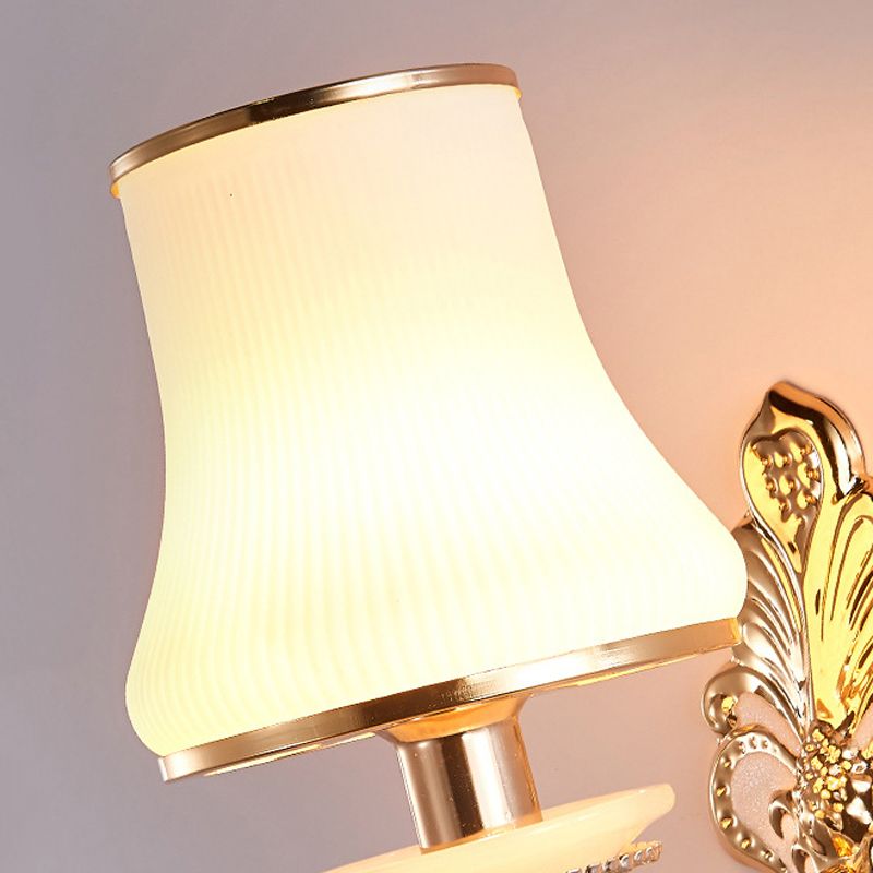 Modernist Wall Sconce Glass Wall Light Fixture in Gold for Living Room