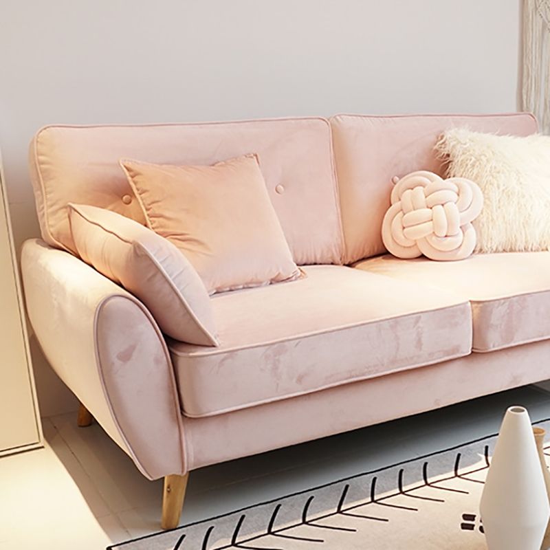 34.64"H Scandinavian Microfibe Pillow Top Arm Solid Color Tufted Sofa for Apartment