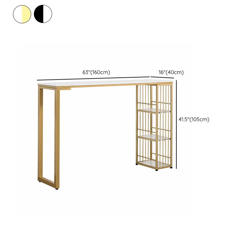 Glam Style Stone Pub Dining Set 1/2/3 Pcs Rectangular Pub Set for Indoor