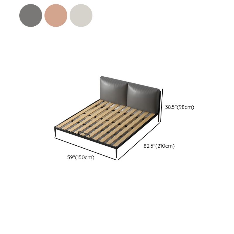 Upholstered Headboard Bed Standard Metal and Upholstered Bed