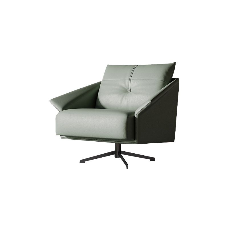 Contemporary 4-Star Living Room Armchair Faux Leather Green Accent Armchair