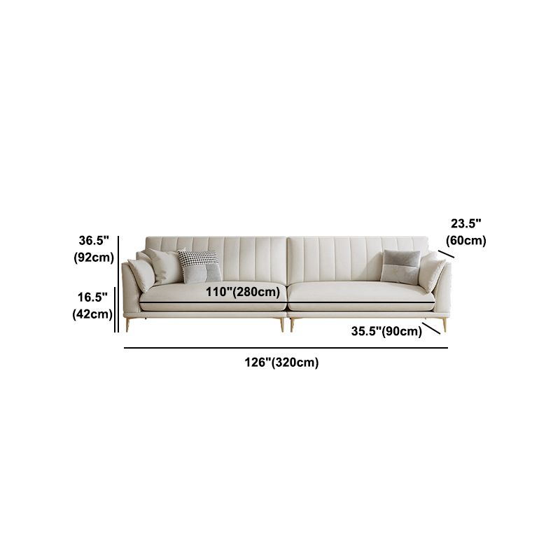Faux Leather Sofa 35.43" D x 36.22" H Square Arm Sofa for Living Room