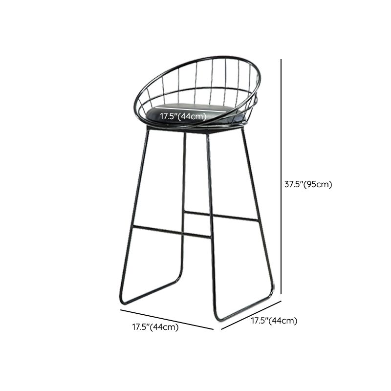 Contemporary Faux Leather Counter Stool Bar Height Bar Stool with Metal Legs