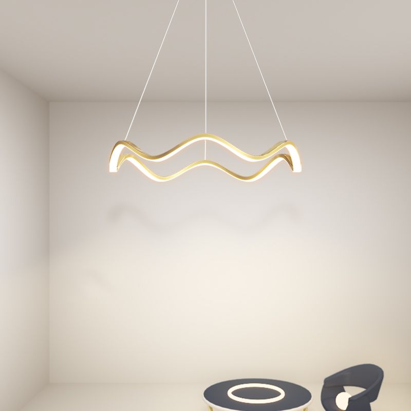 Metalen hangende lamp led hanglamp voor woonkamer met silicagel schaduw