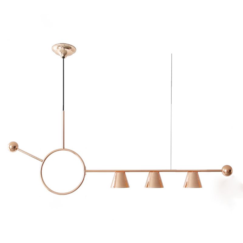 3 luces de la isla de cono de luz accesorios de iluminación de isla de metal contemporáneo