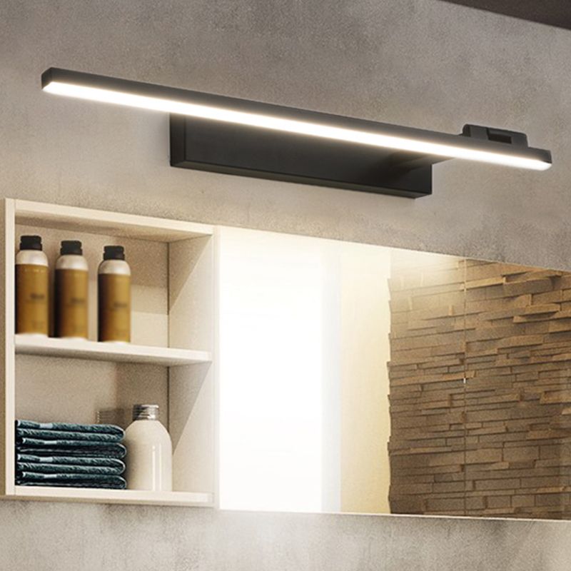 Metal Linear Mirror Light Fixture Minimalist Style LED Wall Mount Light Fixture
