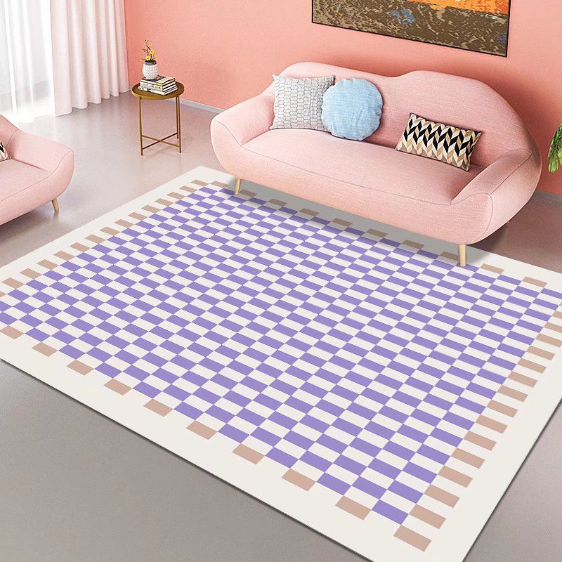Modern Geometric Rug Morandi Color Indoor Rug Polyester Non-Slip Backing Area Carpet for Living Room