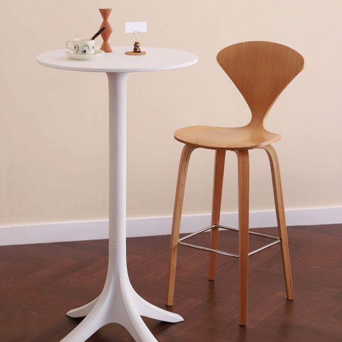 Contemporary Contoured Seat Low Back Bar Stools with Footrest