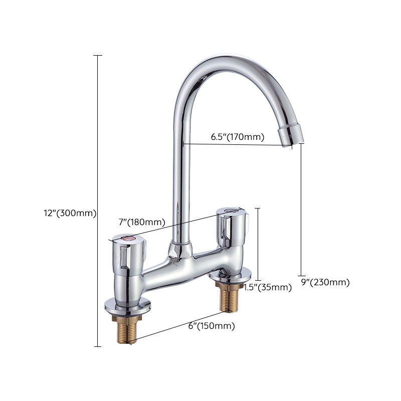Modern Pre-Rinse Kitchen Faucet Brass Knob Handle Swivel Spout Kitchen Sink Faucet