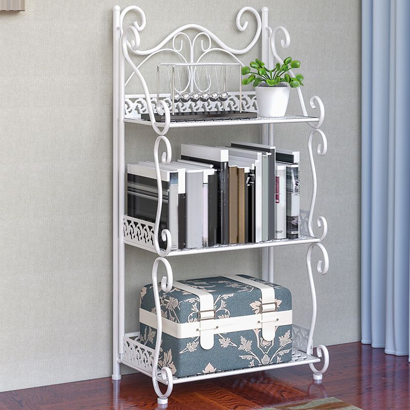 Metal Standard Bookcase Contemporary Open Back Bookshelf with Shelves