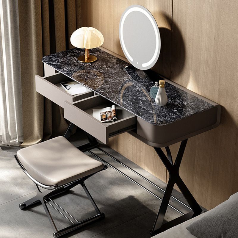 Modernism Stone Top Vanity 29.52" High Vanity Set with Stool