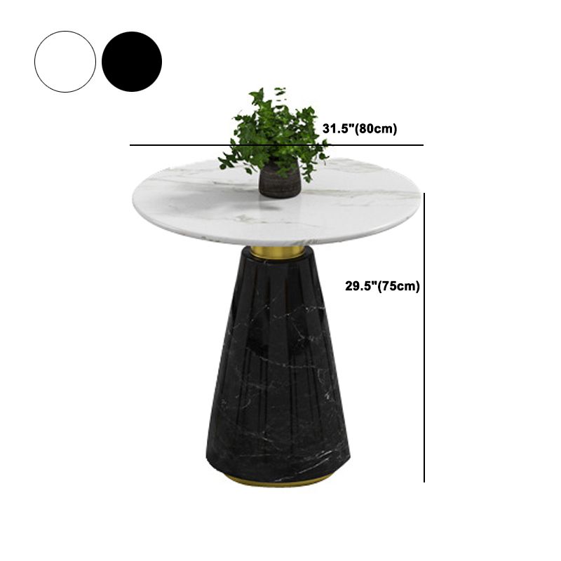 Glam Style Faux Marble Dining Set Round 1/4/5 Pieces Dining Set for Home Use