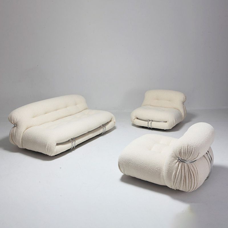 Contemporary Armless Settee Tight Back Standard Sofa for Living Room