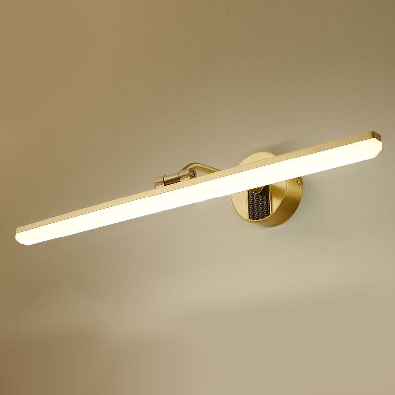 Metal Linear Shape Wall Light Modern Style 1 Light Mirror Wall Mount Light
