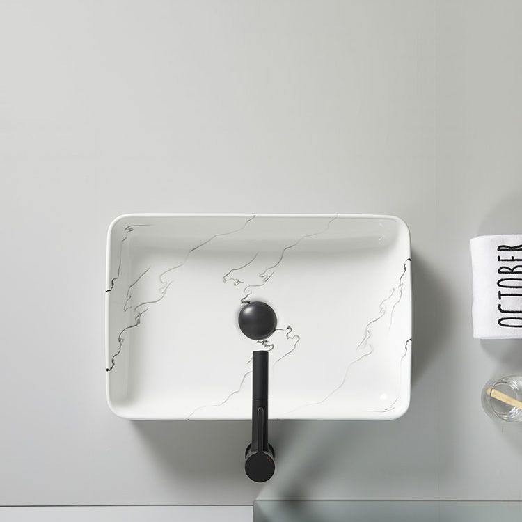 Modern Porcelain Trough Sink Oval-shape Trough Bathroom Sink