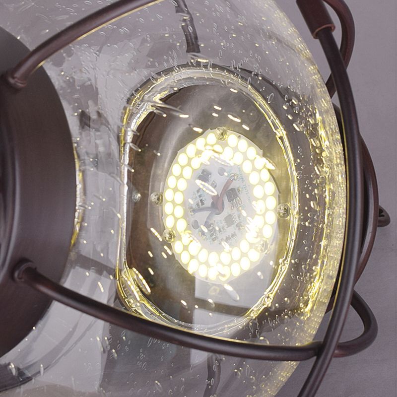 1-Light Porch Ceiling Lamp Vintage Flush Mount Light Fixture with Glass Shade