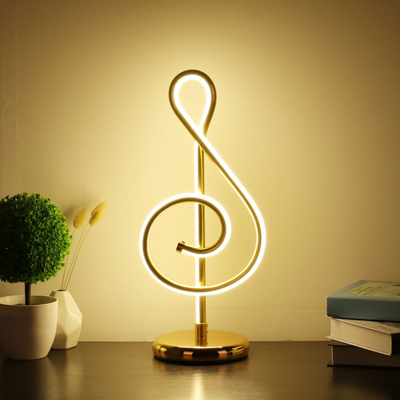 Lámpara de mesa LED minimalista de acrílico curva nocturna