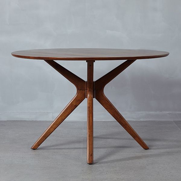 Contemporary Round Dining Table Pine Solid Wood Pedestal Table for Dining Room Kitchen Table