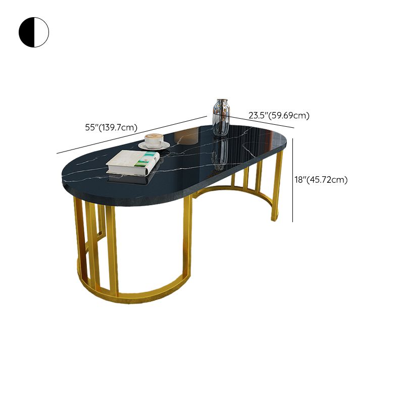 Slate and Metal Oval Single Coffee Table Frame 1 Coffee Table
