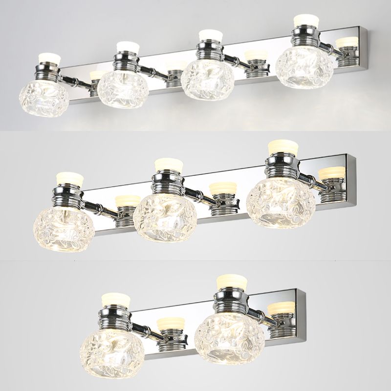 Round Bathroom Wall Lighting Fixture Crystal Minimalist Wall Mounted Lighting in Clear