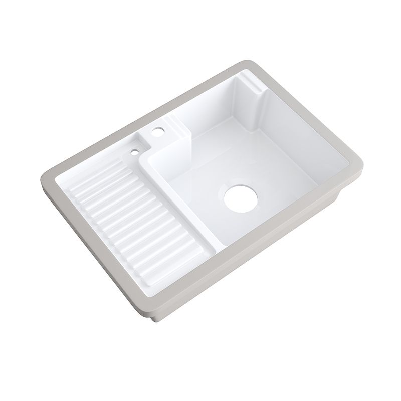 Modern Bathroom Sink Porcelain Rectangular Undermount Bathroom Sink with Pop-Up Drain