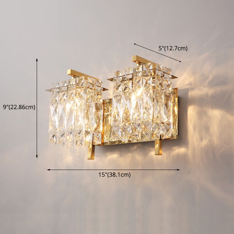 Lampada a parete al quadrato cristallino Sconce moderno lampada di scarico per bagno