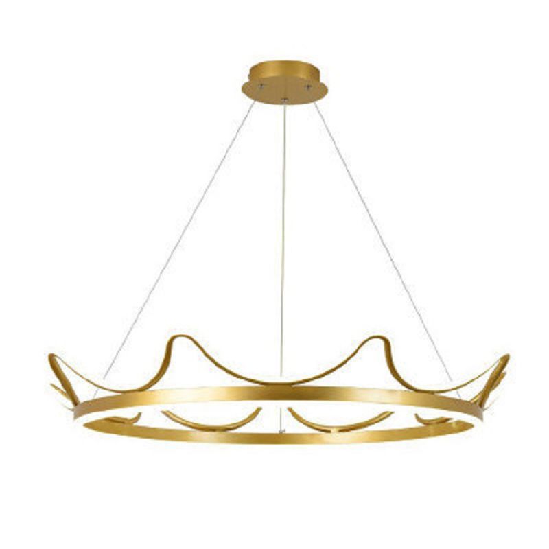 Ultra-modern Crown Chandelier Light Fixture Acrylic Hanging Lamp with Hanging Cord for Bedroom