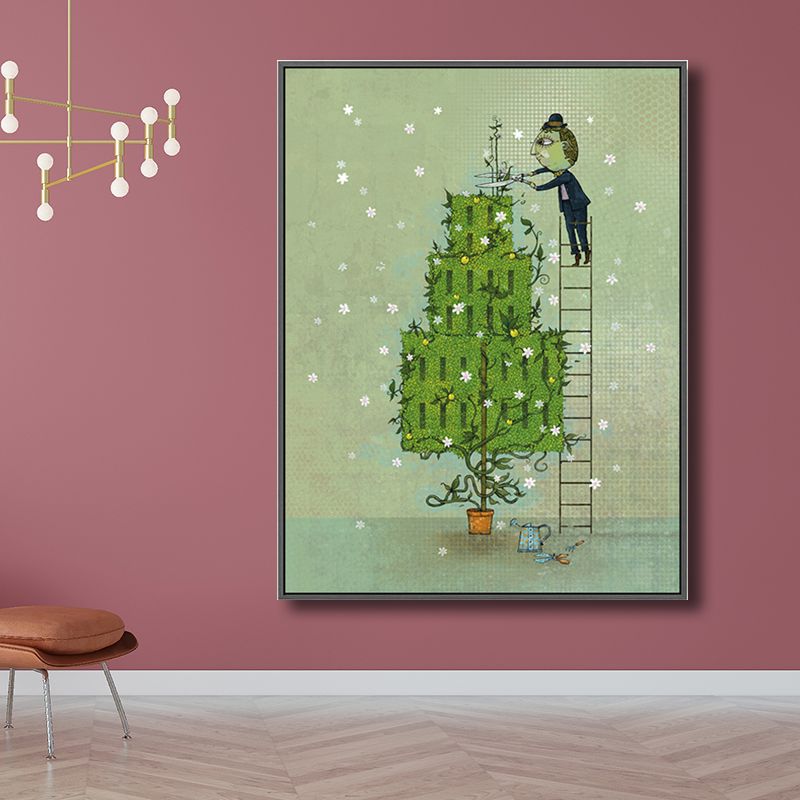 Enfants garçon coupe dessin Art impression couleur Pastel chambre d'enfants toile pour la décoration