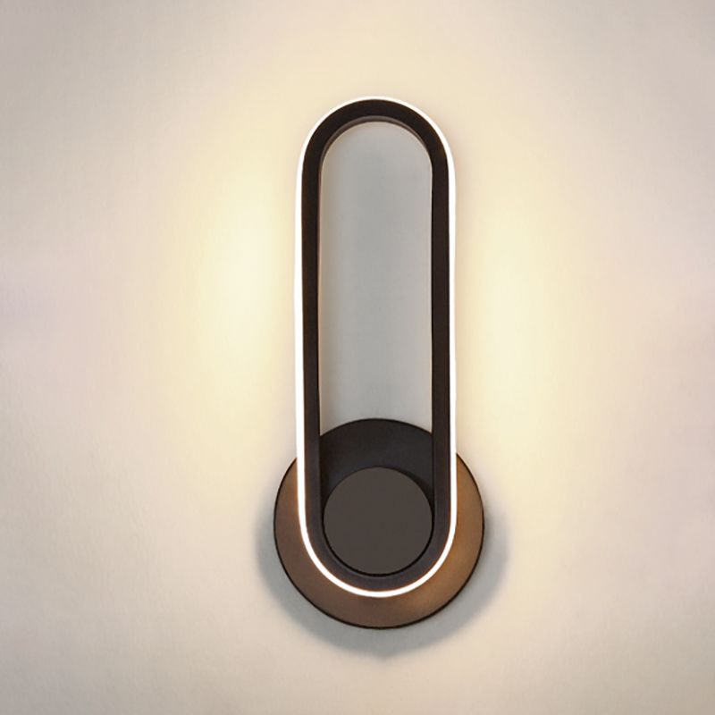 Modernist Oval Wall Sconce LED Minimalism 1 Light Wall Mounted Light for Dining Room