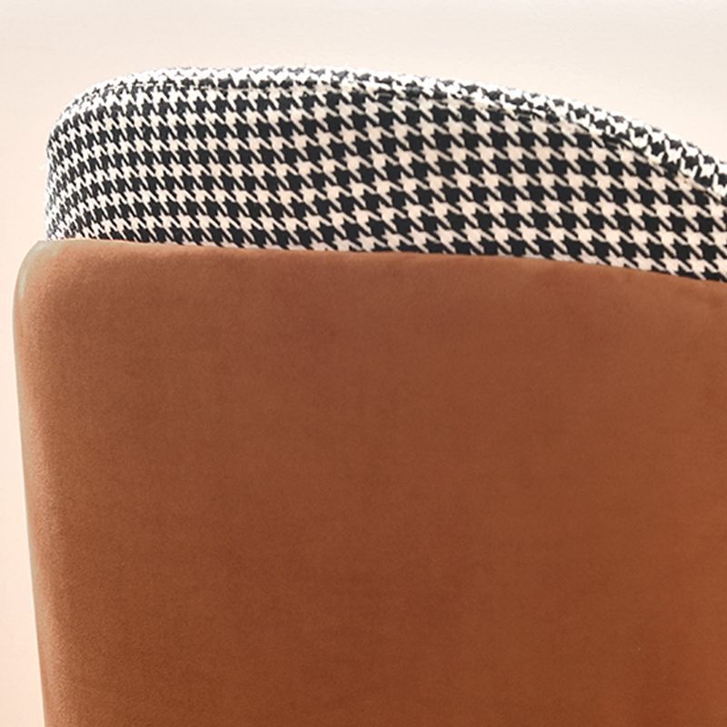 Silla de comedor de metal de estilo nórdico, silla tapizada de comedor de tela para uso doméstico