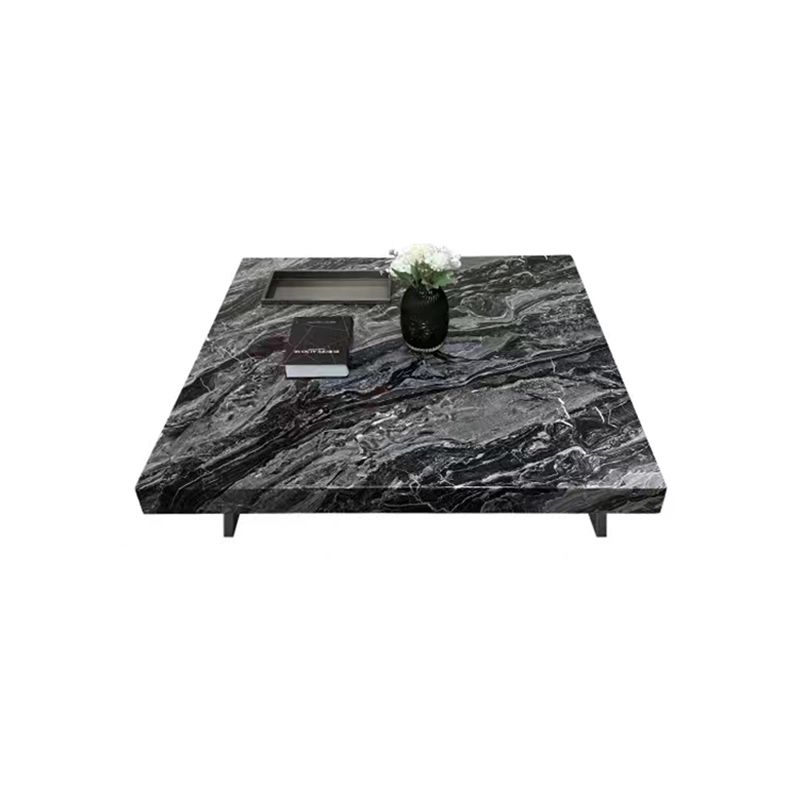11"H Contemporary Cocktail Table Stone Square Coffee Cocktail Table