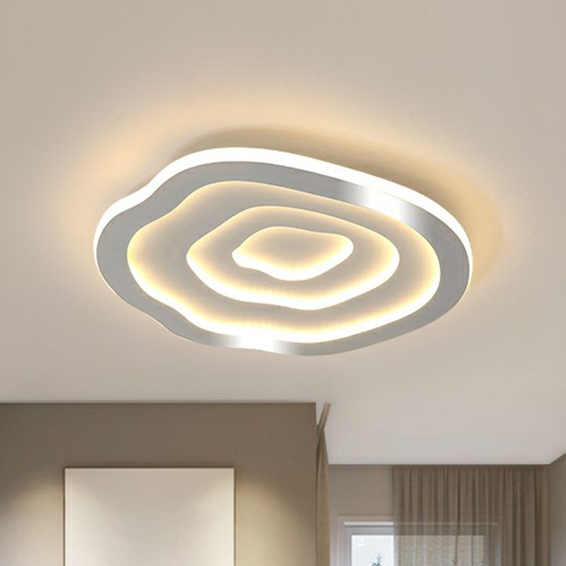 Concentric Acrylic Flush Ceiling Light Modern White Finish LED Flush Mount Lighting