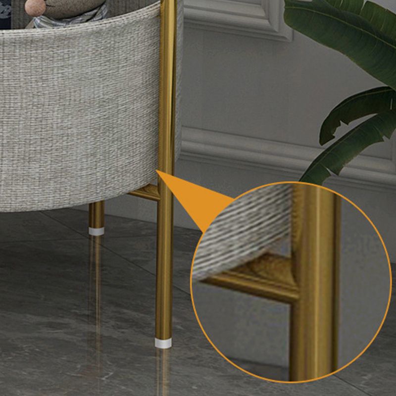 Modern Metal 4 Legs End Table Round Top Side Table with Storage