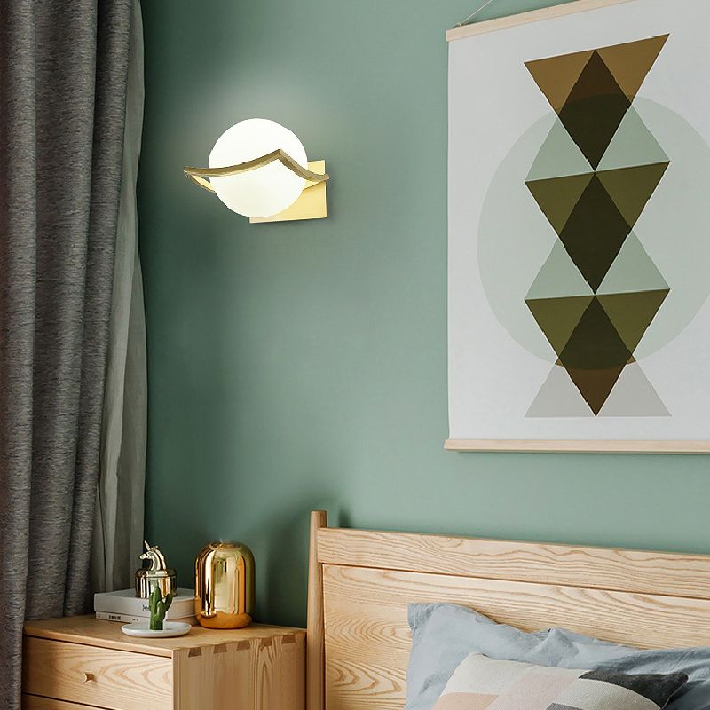 Contemporary Wall Sconce Globe Glass Sconce Lighting for Bedroom