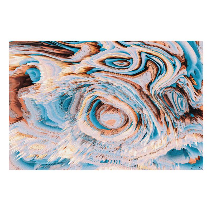 Brown Abstract Pattern Rug Polyester Modern Rug Washable Rug for Living Room