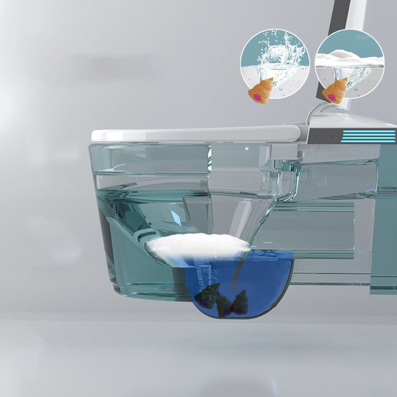 Modern White Gravity Flush Toilet One-Piece Wall Mount Toilet for Bathroom